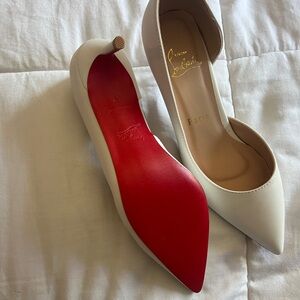 Christian Louboutin Cream Heels with Signature Red Sole